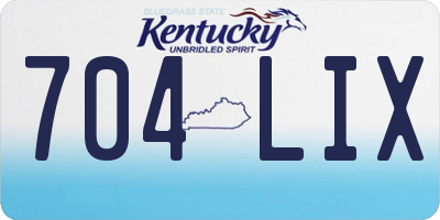 KY license plate 704LIX