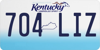 KY license plate 704LIZ