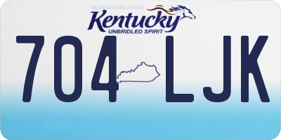 KY license plate 704LJK