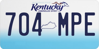 KY license plate 704MPE
