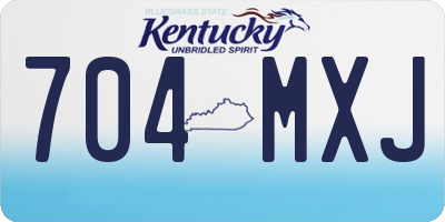 KY license plate 704MXJ