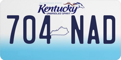KY license plate 704NAD