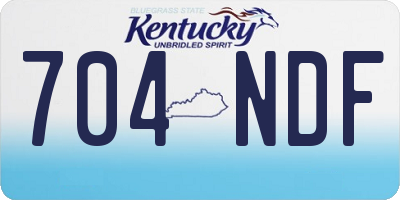 KY license plate 704NDF