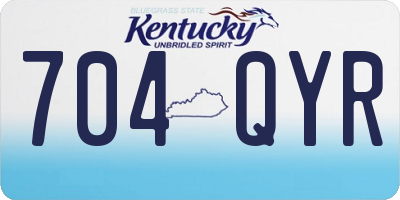KY license plate 704QYR