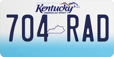KY license plate 704RAD