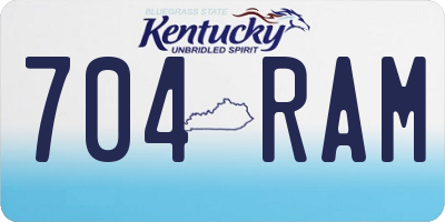 KY license plate 704RAM