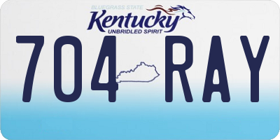 KY license plate 704RAY