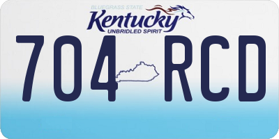 KY license plate 704RCD