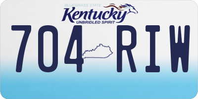 KY license plate 704RIW