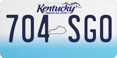 KY license plate 704SGO