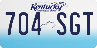 KY license plate 704SGT