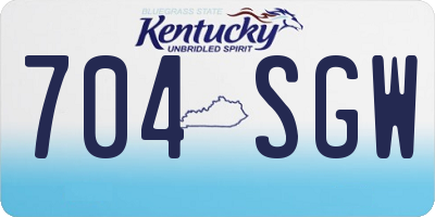 KY license plate 704SGW