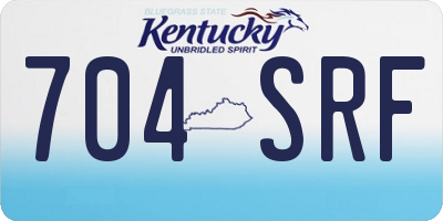 KY license plate 704SRF