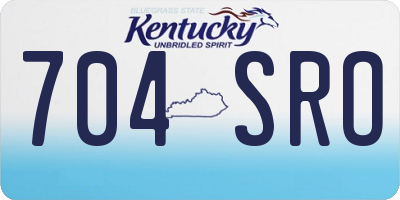 KY license plate 704SRO