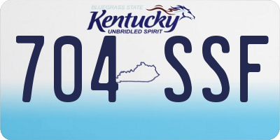 KY license plate 704SSF