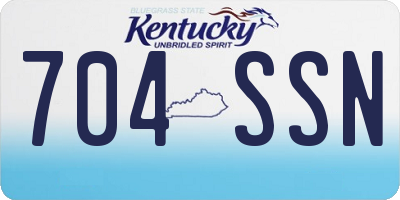 KY license plate 704SSN