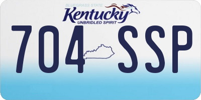 KY license plate 704SSP