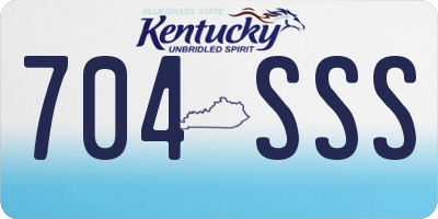 KY license plate 704SSS