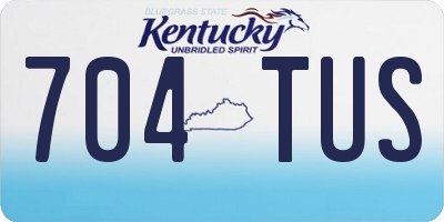 KY license plate 704TUS