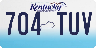 KY license plate 704TUV
