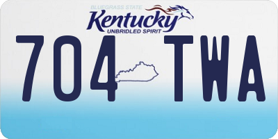 KY license plate 704TWA