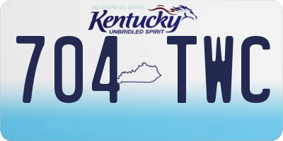 KY license plate 704TWC