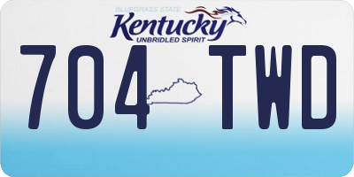 KY license plate 704TWD