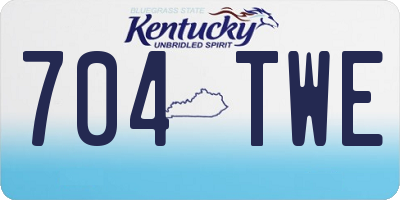 KY license plate 704TWE