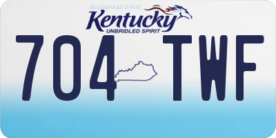 KY license plate 704TWF