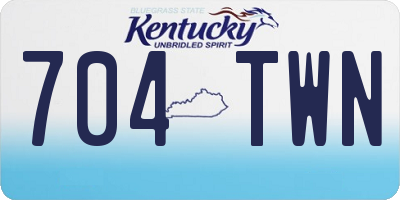 KY license plate 704TWN