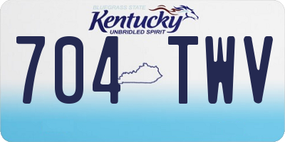 KY license plate 704TWV