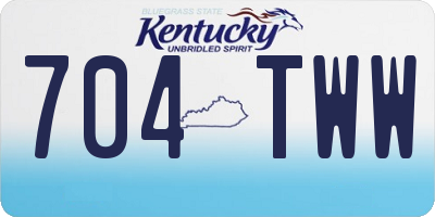 KY license plate 704TWW
