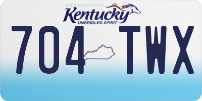 KY license plate 704TWX