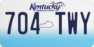 KY license plate 704TWY