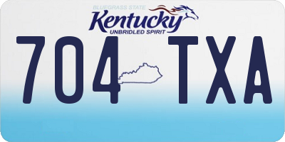 KY license plate 704TXA