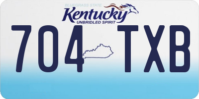 KY license plate 704TXB
