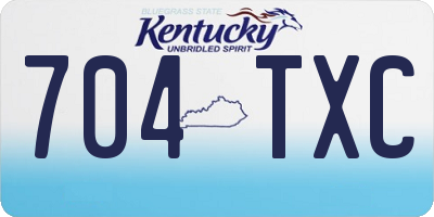 KY license plate 704TXC