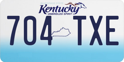 KY license plate 704TXE