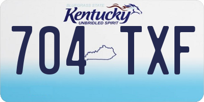 KY license plate 704TXF