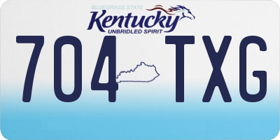 KY license plate 704TXG