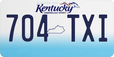 KY license plate 704TXI