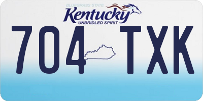 KY license plate 704TXK
