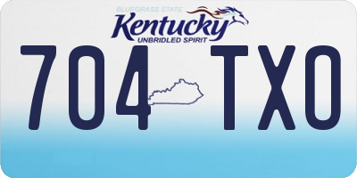 KY license plate 704TXO