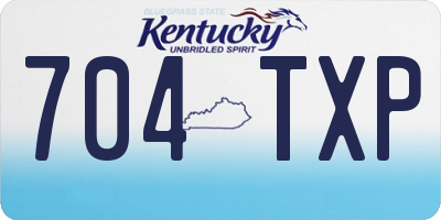 KY license plate 704TXP