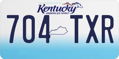 KY license plate 704TXR