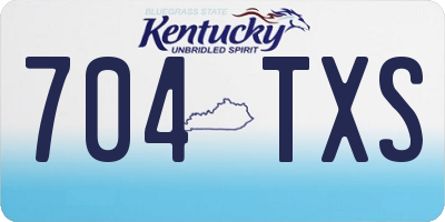 KY license plate 704TXS