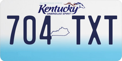 KY license plate 704TXT