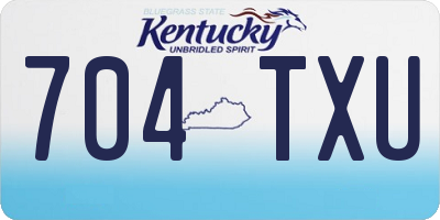 KY license plate 704TXU