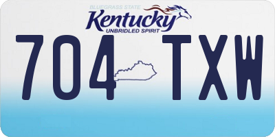 KY license plate 704TXW
