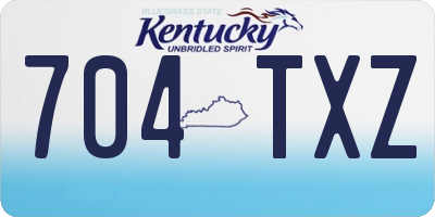 KY license plate 704TXZ